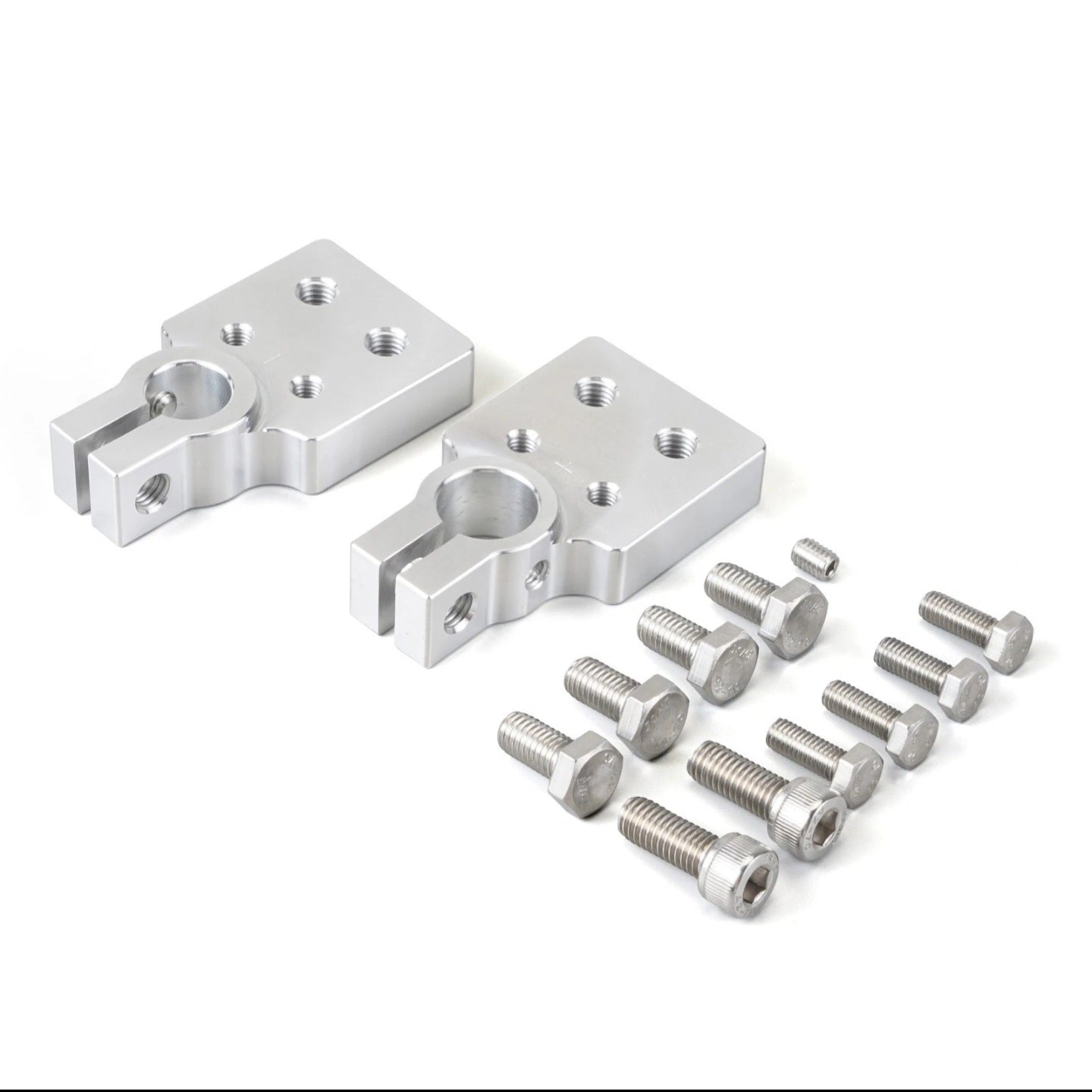 2x For SAE 4 Spot Flat Battery Terminal Car Audio Top Post 4/0 AWG Lugs & Bolts