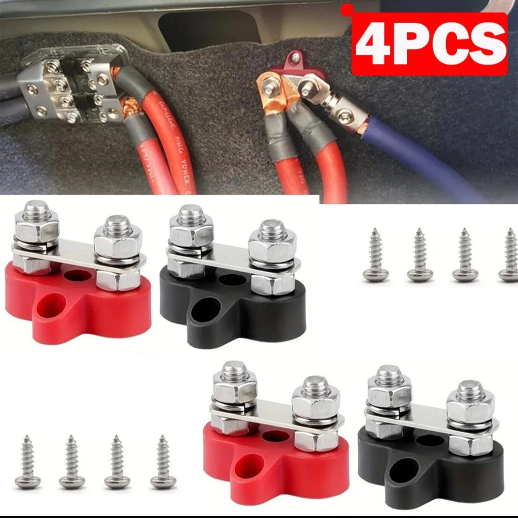 4Pack Positive Negative Bus Bar Battery Power Distribution Block 2xM8 Terminal
