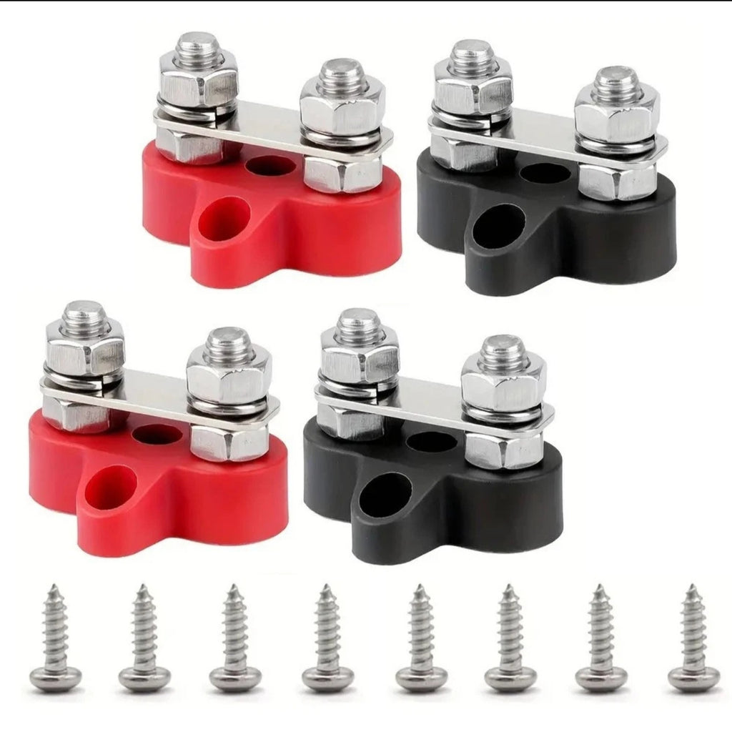 4Pack Positive Negative Bus Bar Battery Power Distribution Block 2xM8 Terminal