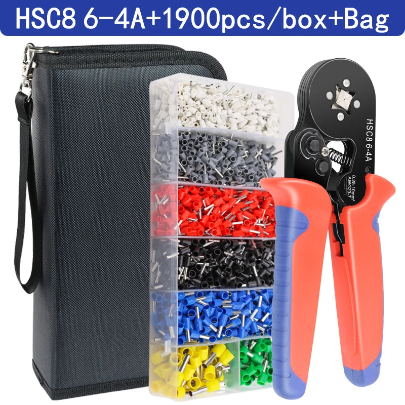 Crimping Pliers Ferrule Sleeves Tubular Terminal Tools HSC8 6-4A/6-6A/16-6 Wire Crimper Household Electrical Sets