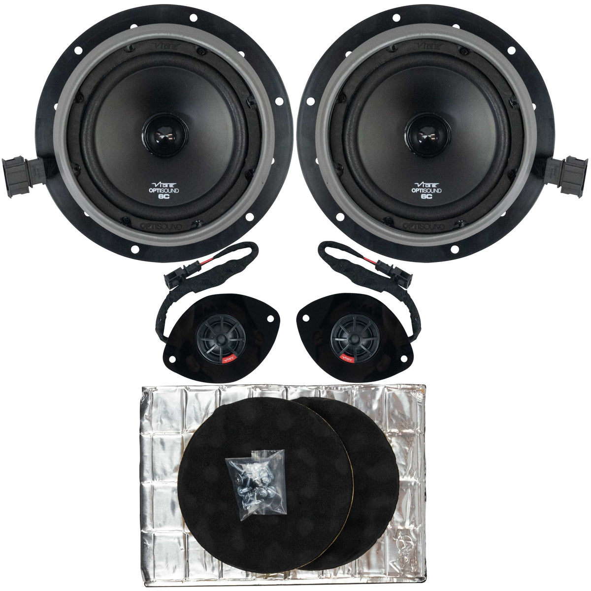 VW CADDY Mk3 100% PLUG N PLAY 6.5 " SPEAKER UPGRADE KIT. VIBE