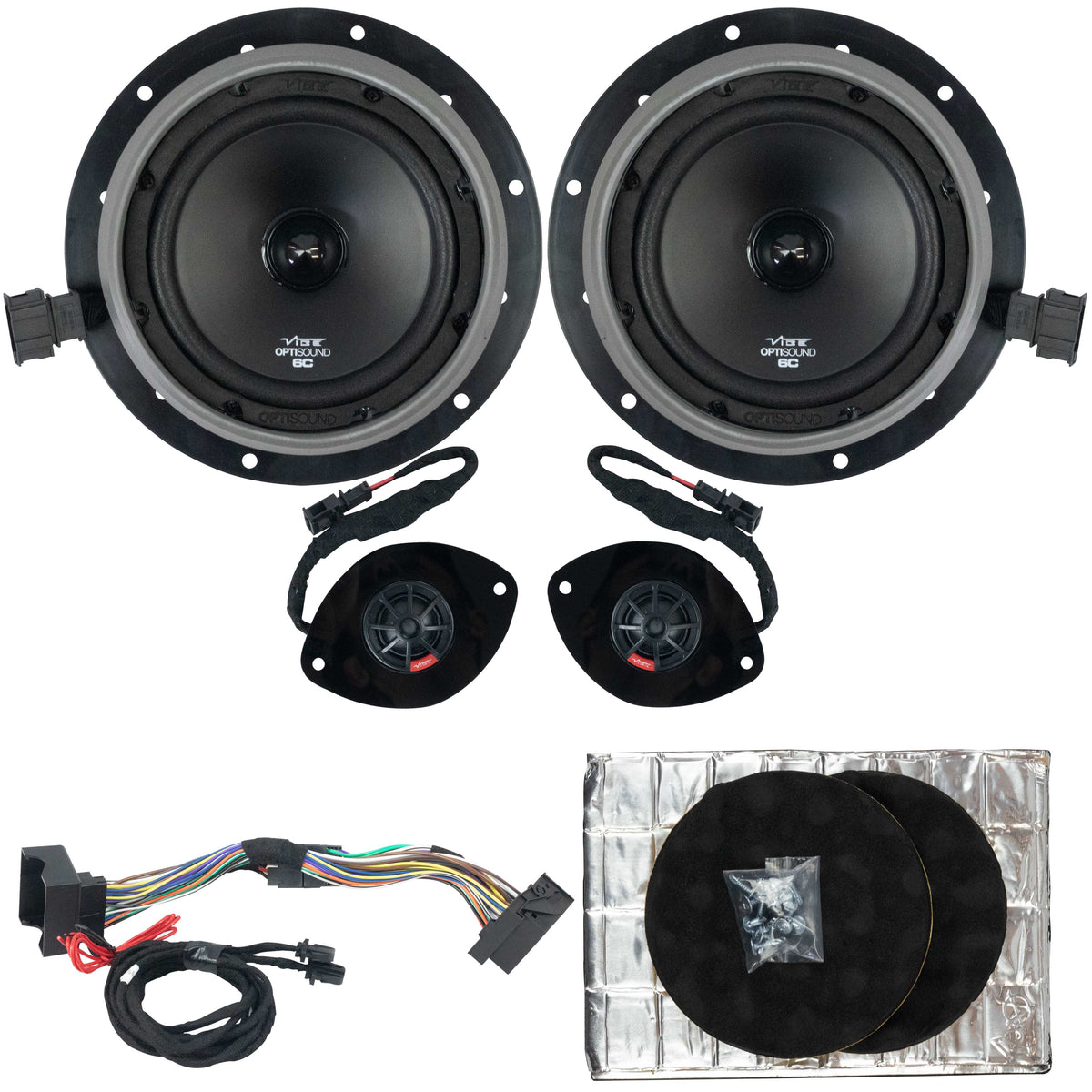 VW CADDY Mk3 100% PLUG N PLAY 6.5 " SPEAKER UPGRADE KIT. VIBE