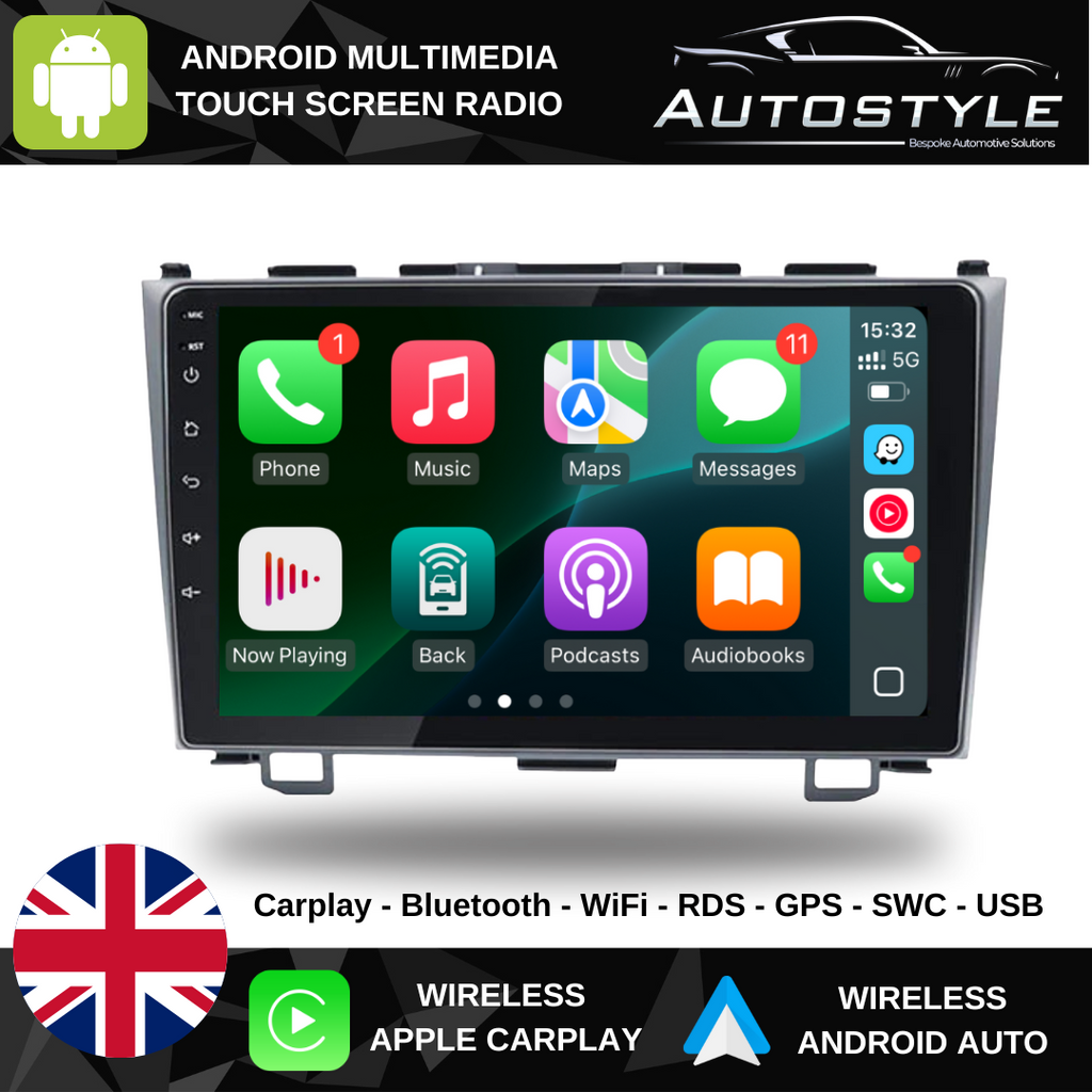 Honda CRV CR-V 3 RE Apple Carplay / Android Auto 9" Stereo Upgrade 2006-2012