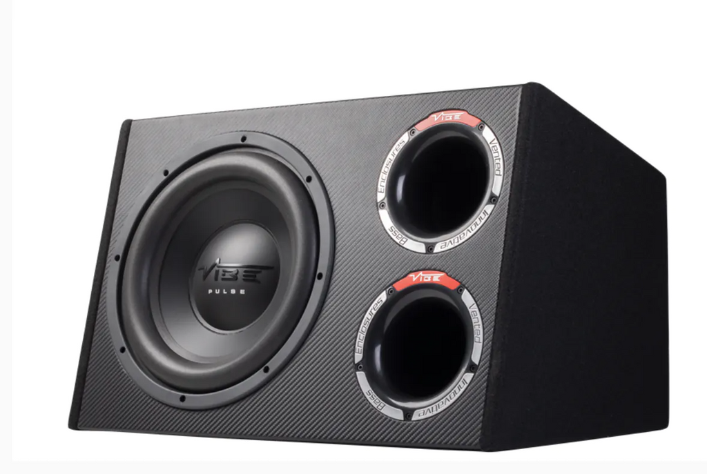 Vibe PULSECBR12A-V4 Active Subwoofer Enclosure 12 Inch Amplified Car Sub Bass Box 350w RMS